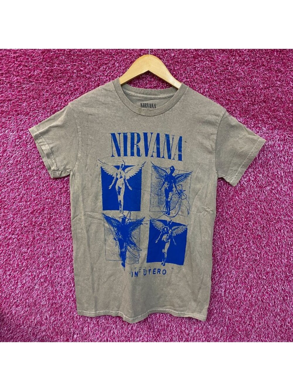 Nirvana In Utero Album Cover Pop Art Angel Grunge Band Tee S